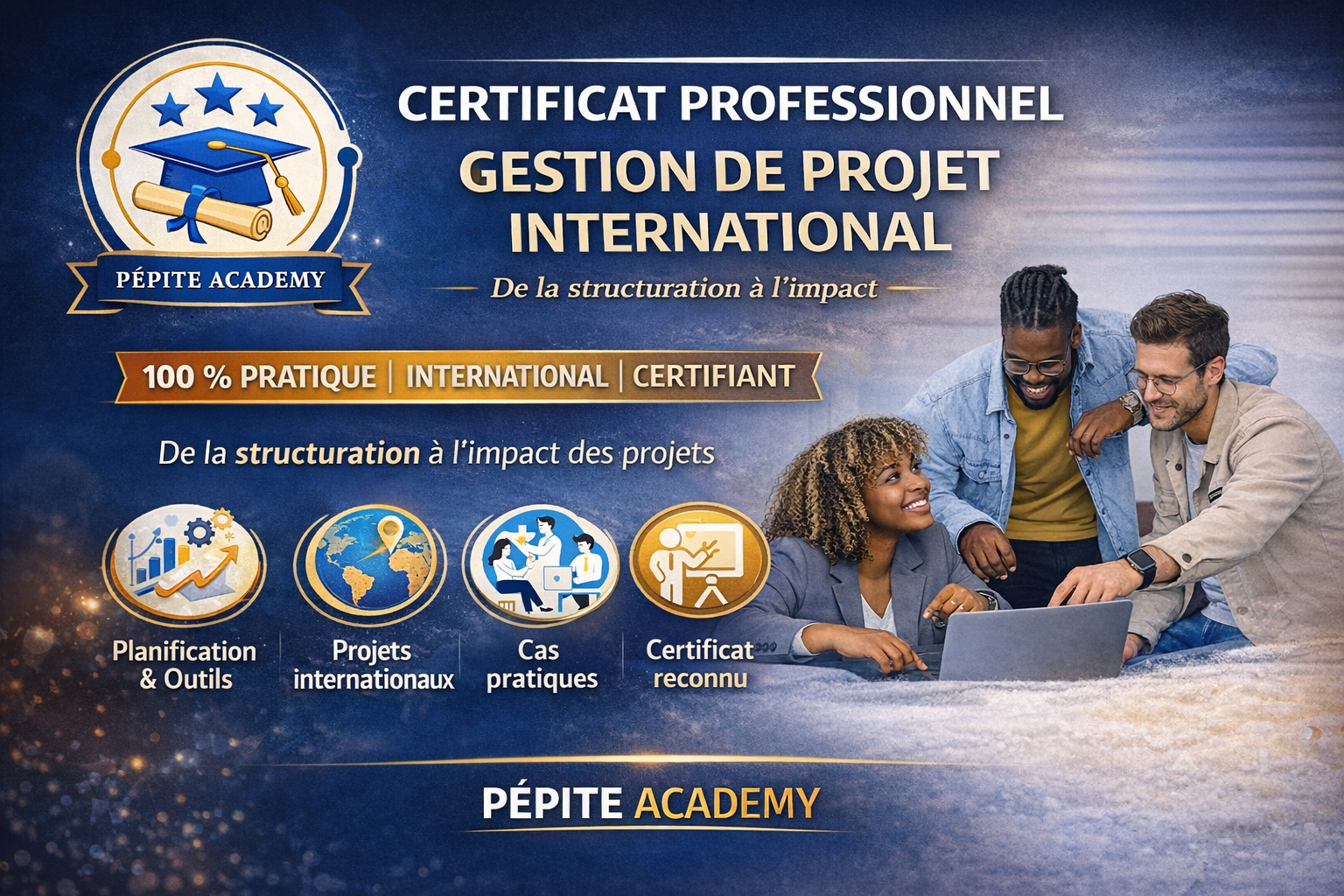 CERTIFICAT EN GESTION DE PROJET PRATIQUE RECONNU À L&rsquo;INTERNATIONAL